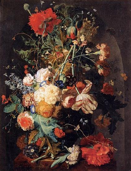Jan van Huijsum Vase of Flowers in a Niche oil painting image